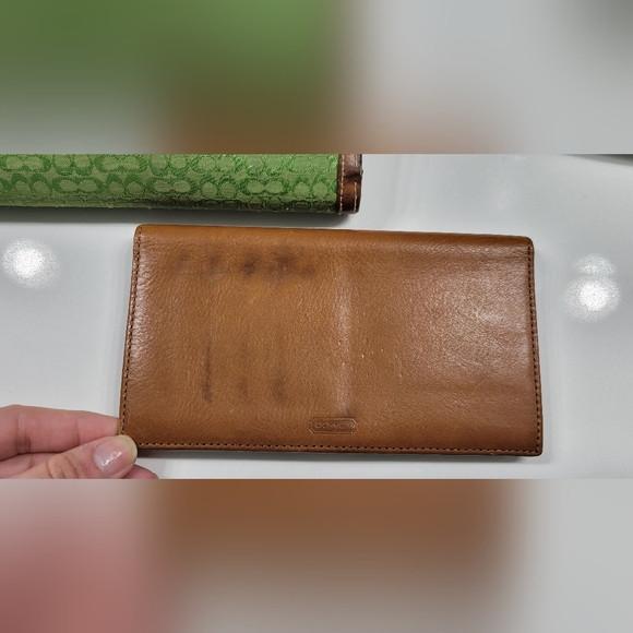 Green canvas & suede Signature Coach Bag & Wallet - Picture 11 of 12